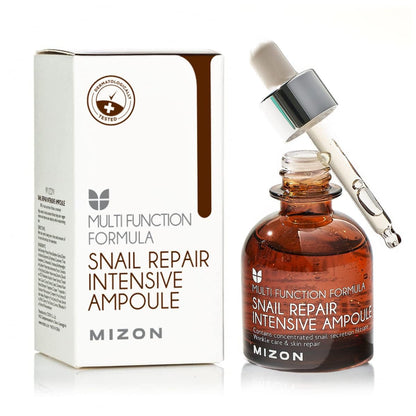 [MIZON] SNAIL REPAIR INTENSIVE AMPOULE (30ml) Korean Skincare - Reparatieserum met 80% slakkenmucine-extract - Intensieve anti-verouderingsbehandeling - Voedt en verstevigt