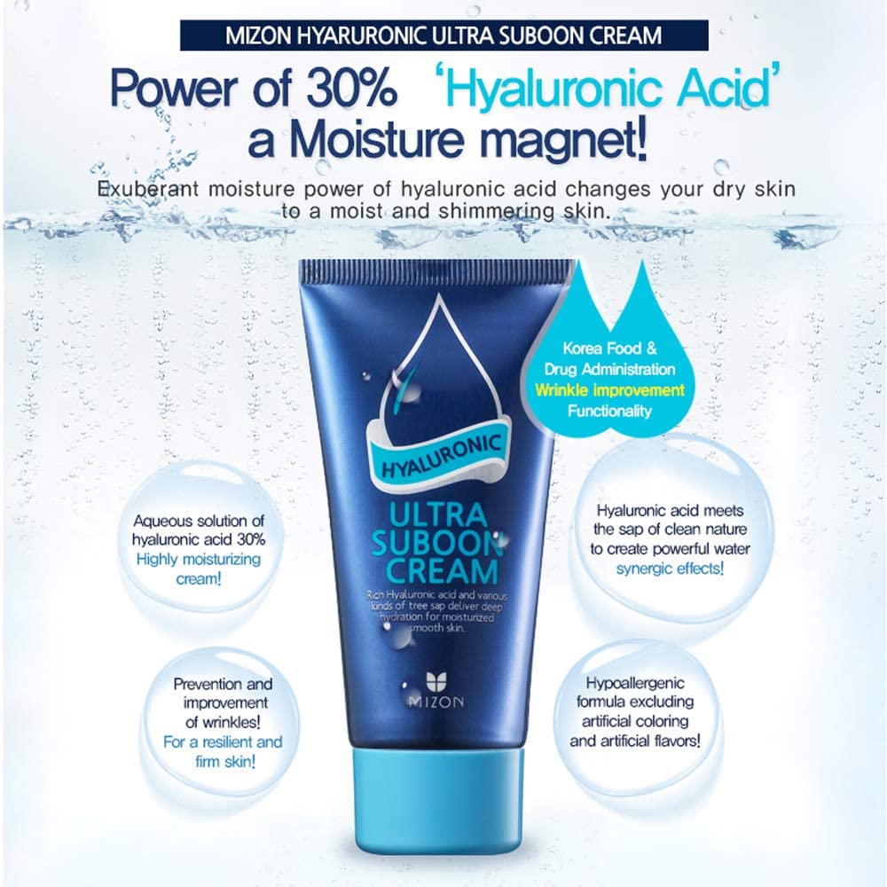 [MIZON] HYALURONIC ULTRA SUBOON CREAM (45ml) Korean Skincare - Ultra Moisturizing Face Cream - Hyaluronzuur 30% - Zorg voor fijne lijntjes en rimpels