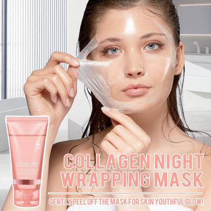 2 Stuks Collagen Night Wrapping Mask, Korean Collagen Mask, Collageen Face Mask, Collagen Overnight Face Mask Peel-Off Gezichtsmasker, Hydraterend en Verstevigend, Nachtmaskers